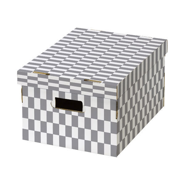 Lot de 2 boîtes «Check» coloris gris