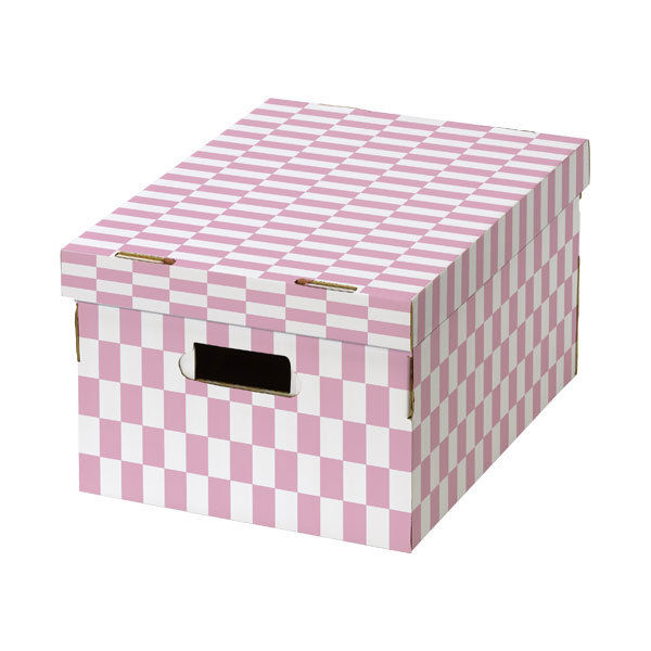 Lot de 2 boîtes «Check» coloris rose