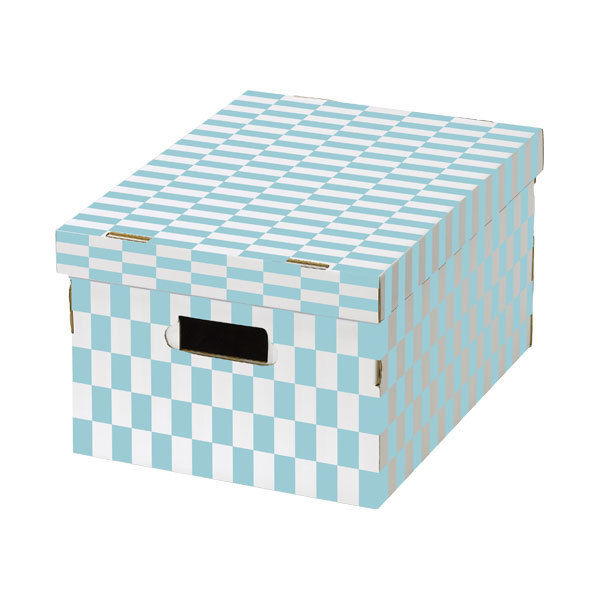 Lot de 2 boîtes « Check» coloris turquoise