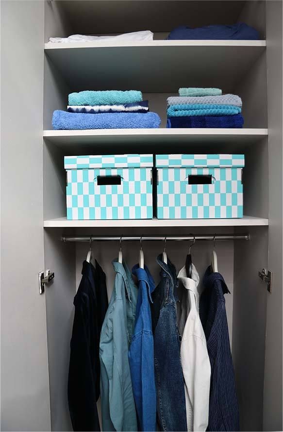 Lot de 2 boîtes « Check» coloris turquoise