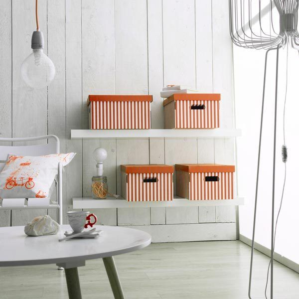 Lot de 2 boîtes « Shirt » coloris orange