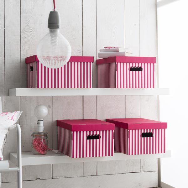 Lot de 2 boîtes « Shirt » coloris rose vif