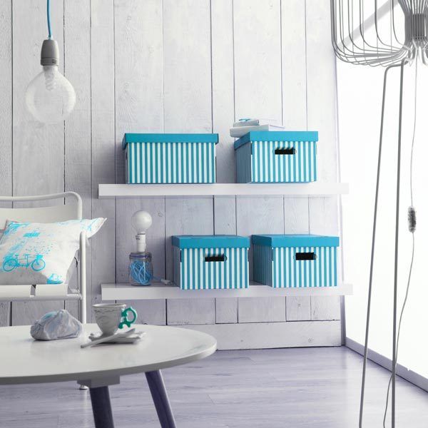 Lot de 2 boîtes «Shirt» coloris turquoise