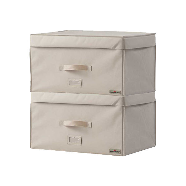 Lot de 2 coffres rigides compactor beige "2.0" XL