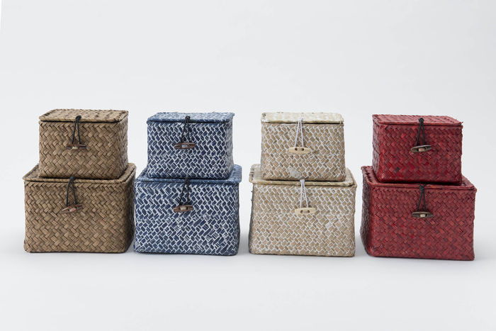 Lot de 2 boites de rangement rectangulaires rouges "Trésors" 2 Compactor