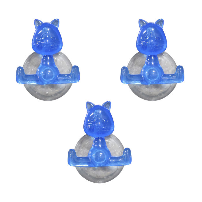 Lot de 3 Funny hooks Chat bleu 1 Compactor