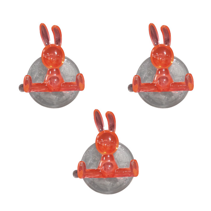 Lot de 3 Funny hooks Lapin Rose 1 Compactor
