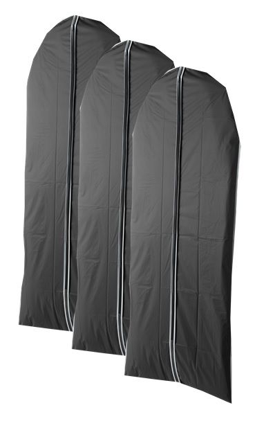 Lot de 3 housses longues pour vêtements noires "Urban" 1 Compactor