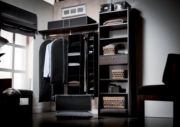 Lot de 3 housses longues pour vêtements noires "Urban" 3 Compactor