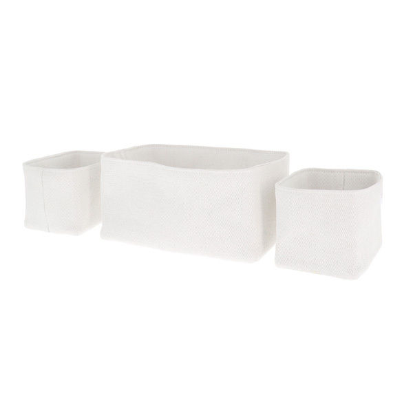 Lot de 3 paniers "Noah" blanc