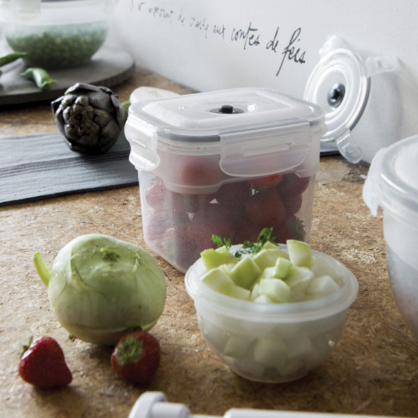 Lot de 4 boîtes alimentaires sous vide + pompe