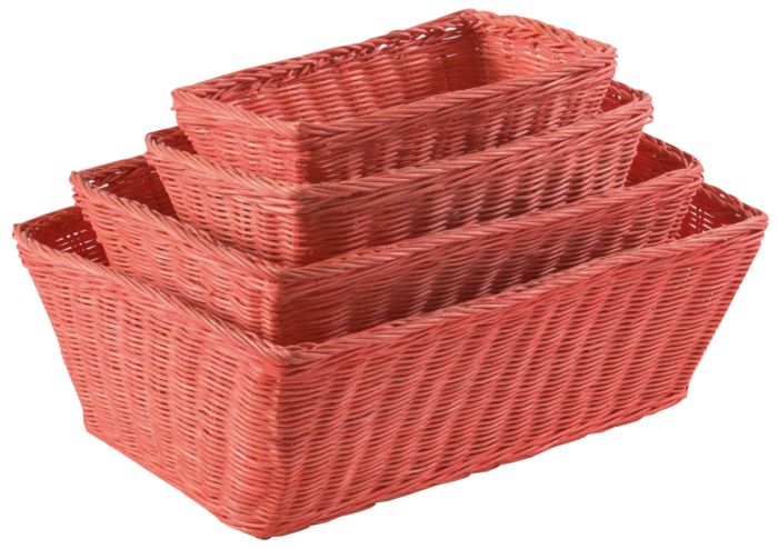 Lot de 4 paniers de rangement orange corail "Saga" 1 Compactor