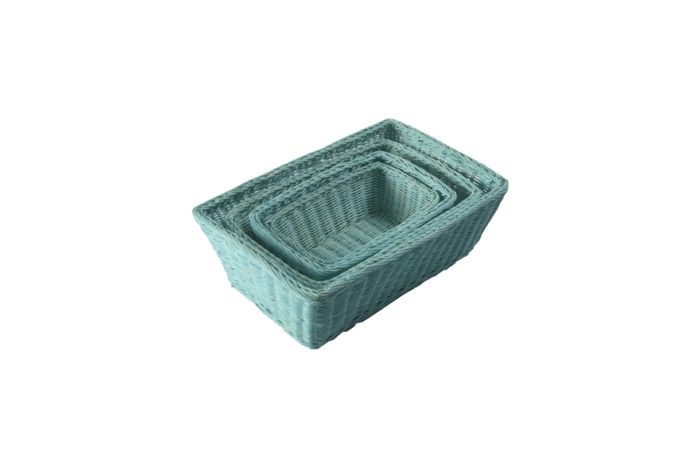 Lot de 4 paniers de rangement bleu turquoise "Saga" 2 Compactor