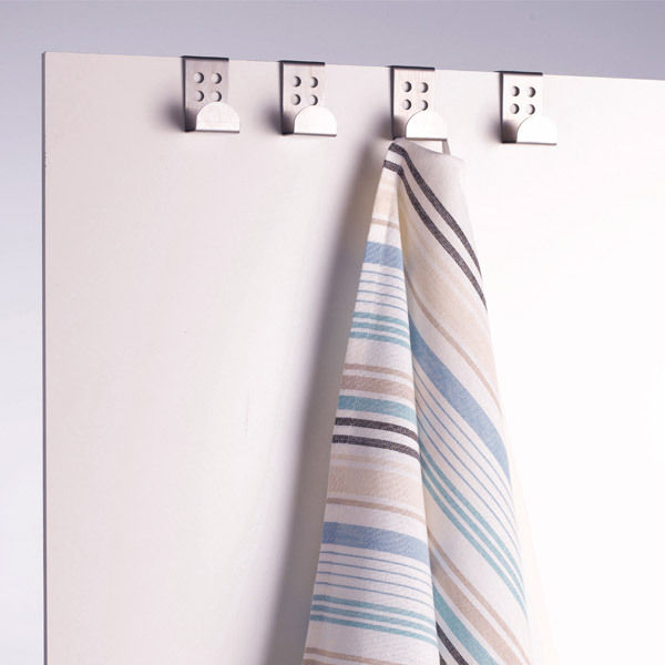 Lot de 4 patères de porte métal 1 crochet "Quattro"