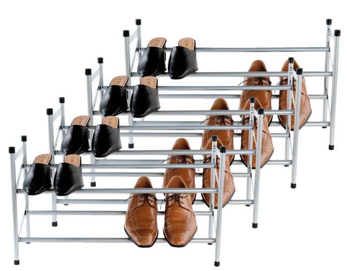 Lot de 4 range-chaussures 2 niveaux extensibles en métal "Stilito" 1 Compactor
