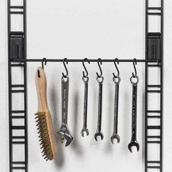 Lot de 6 crochets pour rangement mural noirs Walltech