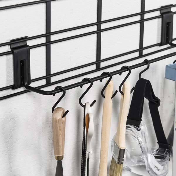 Lot de 6 crochets pour rangement mural noirs Walltech