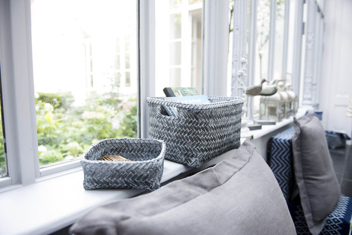 Lot de 6 paniers de rangement gris anthracite "Dalat" 2 Compactor