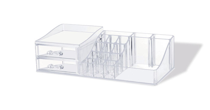 Rangement maquillage et bijoux avec 2 tiroirs transparent 2 Compactor