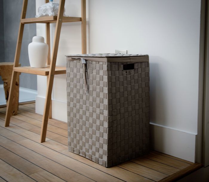 Panier à linge carré taupe "Stan" 2 Compactor