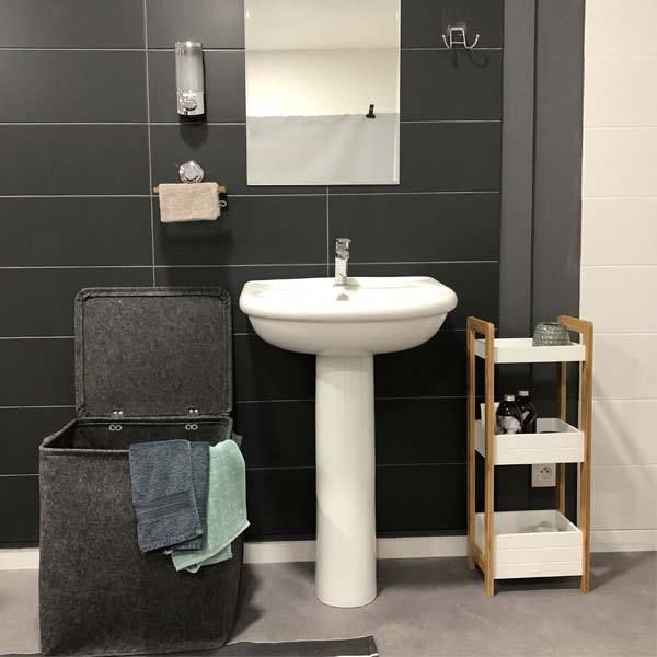 Panier à linge "Felt" feutrine gris