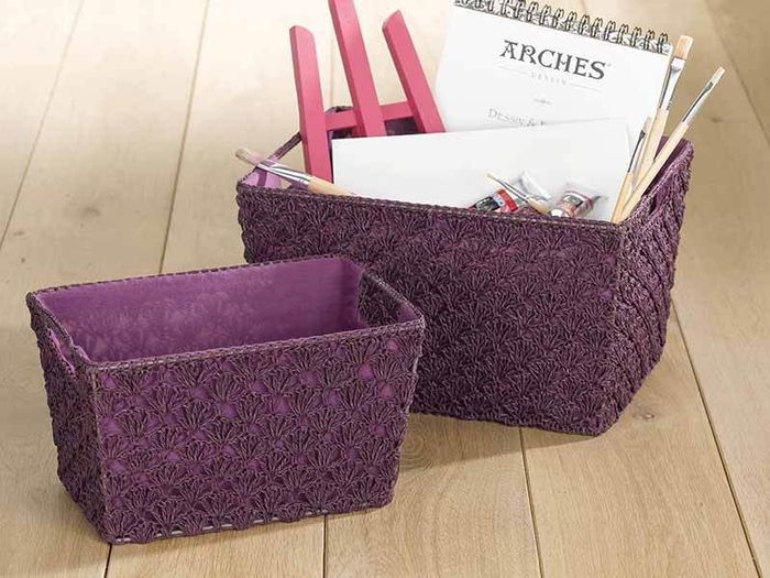 Panier "Aunty" coloris prune grand modèle