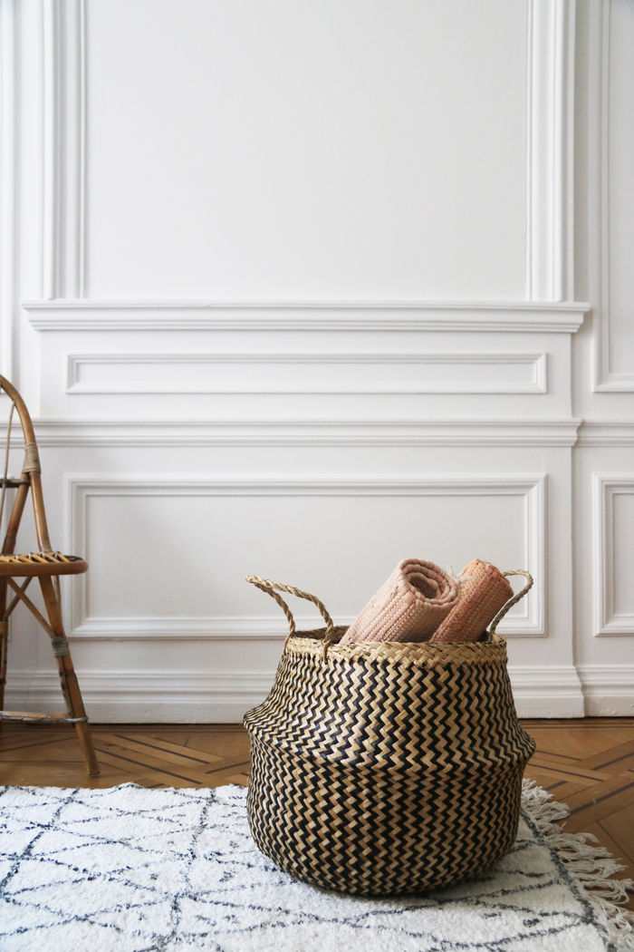 Panier de rangement naturel et noir "Belly" L 6 Compactor