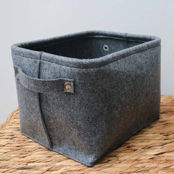 Panier de rangement "Felt" feutrine gris