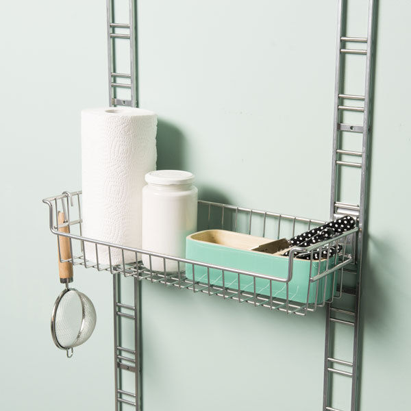 Panier de rangement mural argent "Walltech" L