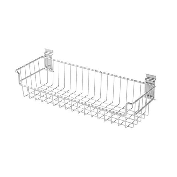 Panier de rangement mural argent "Walltech" L