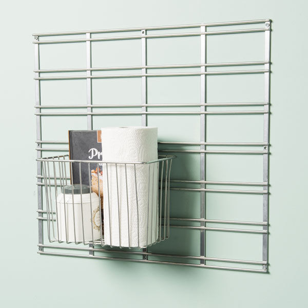 Panier de rangement mural argent "Walltech" M