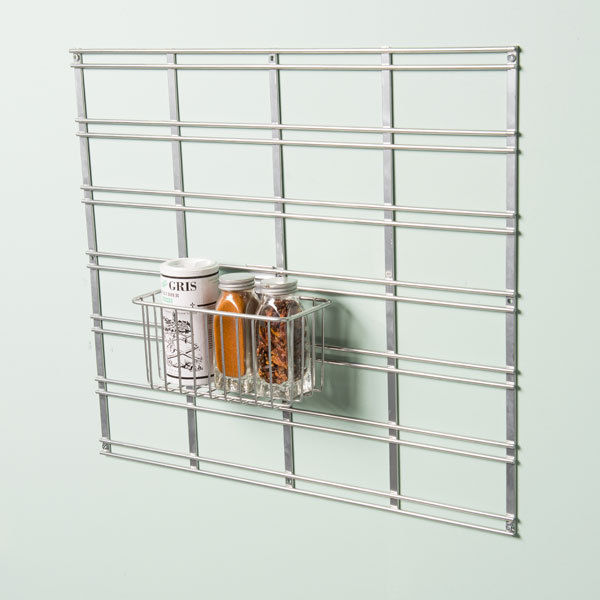 Panier de rangement mural argent Walltech S