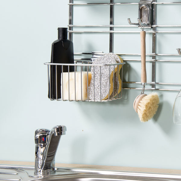 Panier de rangement mural argent Walltech S