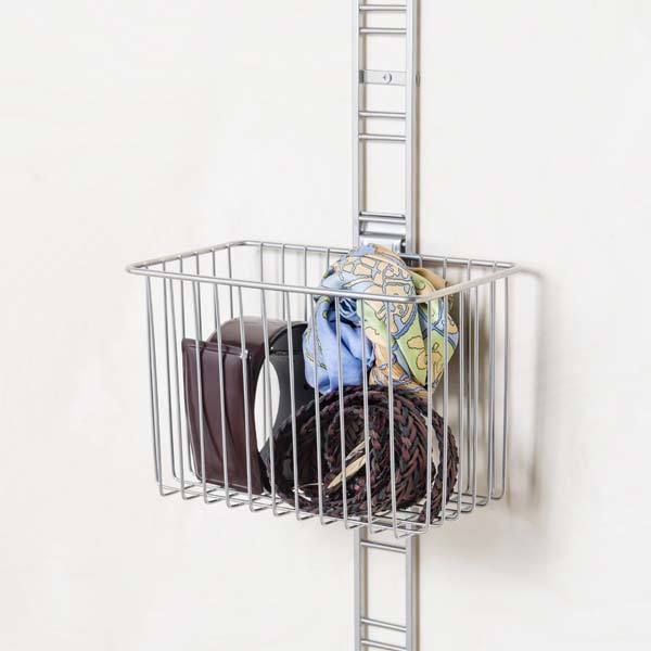 Panier de rangement mural chromé "Walltech" M