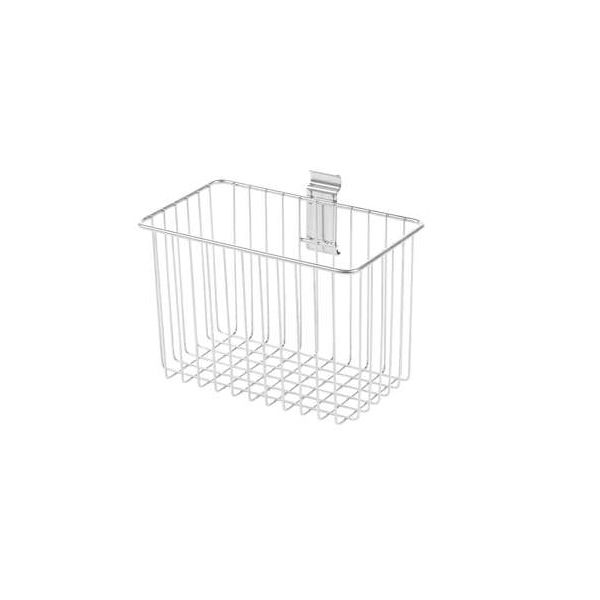 Panier de rangement mural chromé "Walltech" M