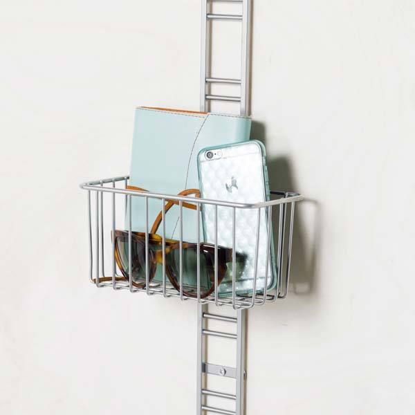 Panier de rangement mural chromé "Walltech" S