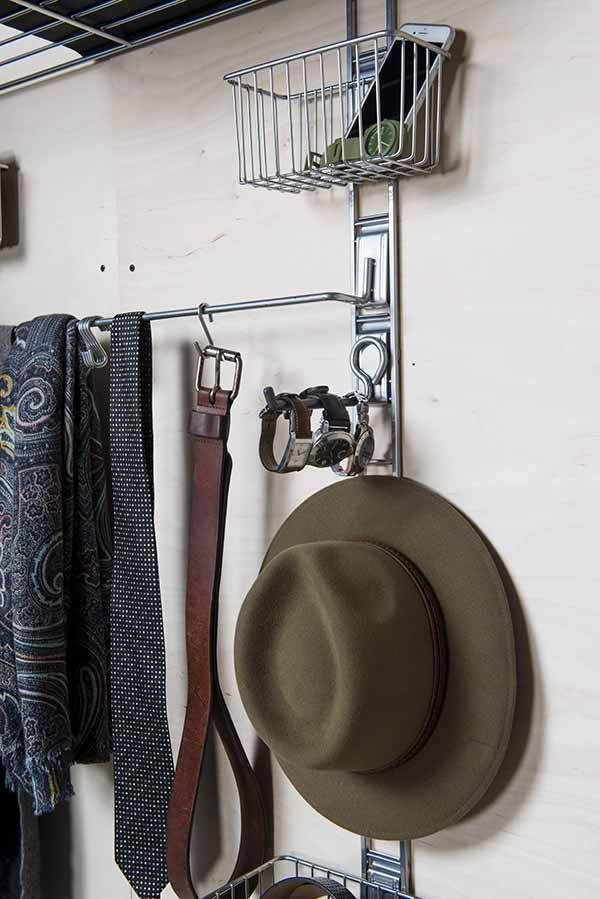 Panier de rangement mural chromé "Walltech" S