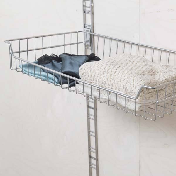 Panier de rangement mural chromé "Walltech" XL