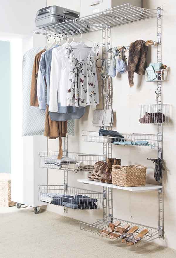 Panier de rangement mural chromé "Walltech" XL