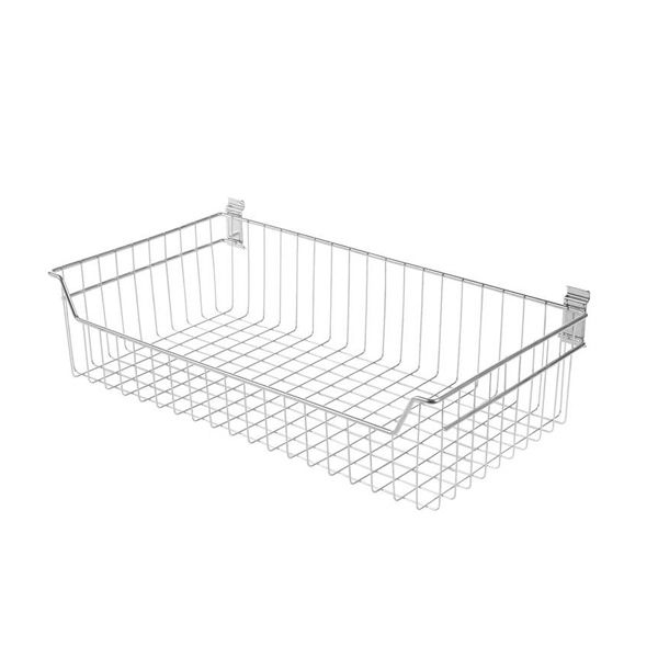 Panier de rangement mural chromé "Walltech" XXL