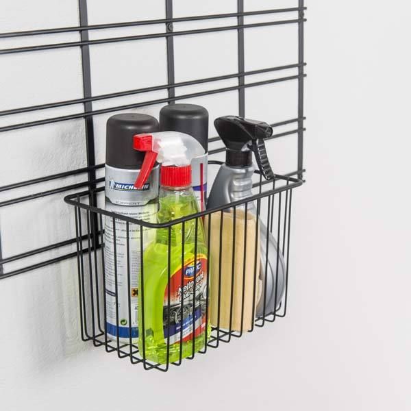 Panier de rangement mural noir "Walltech" M