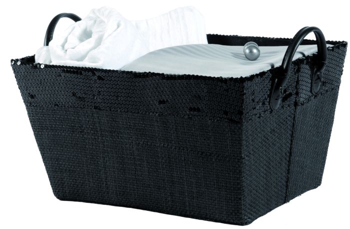Panier de rangement noir "Glam" grand modèle 1 Compactor