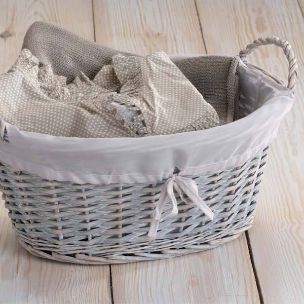 Panier ovale gris "Willow"