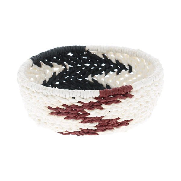Panier rond "Yala" rouge/blanc