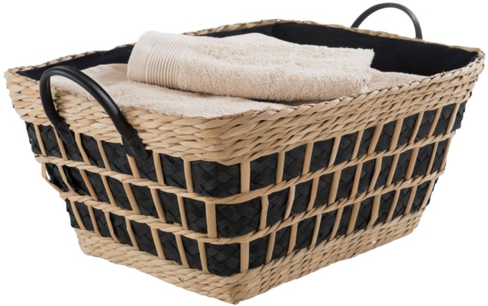 Panier de rangement noir et naturel "Songa" M 1 Compactor