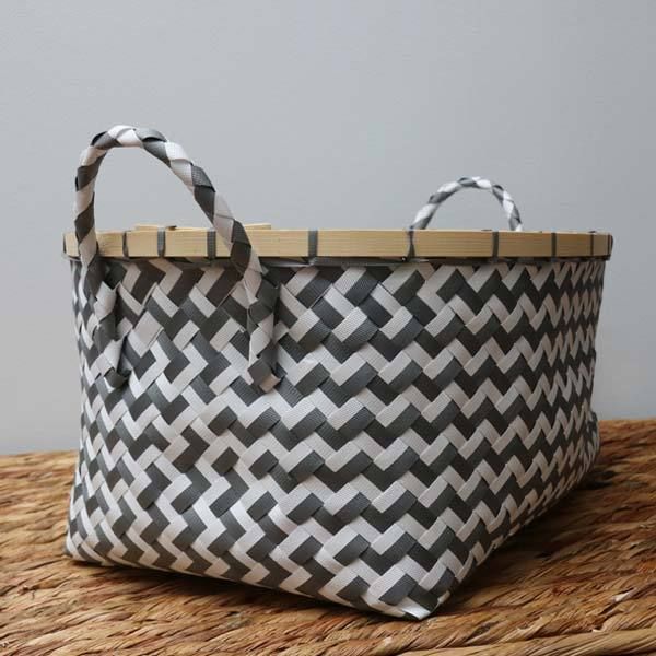 Panier "Zig-Zag" gris
