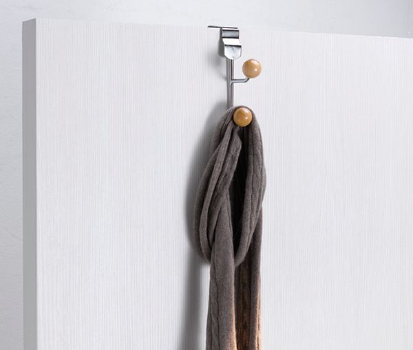 Patère de porte métal 2 crochets bois "Dual" 1 Compactor