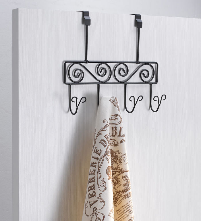 Patère de porte noire 4 crochets "Spires" 1 Compactor