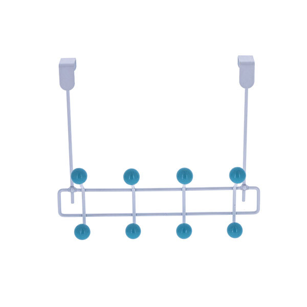 Patère porte-manteau de porte "Quadra" bleue