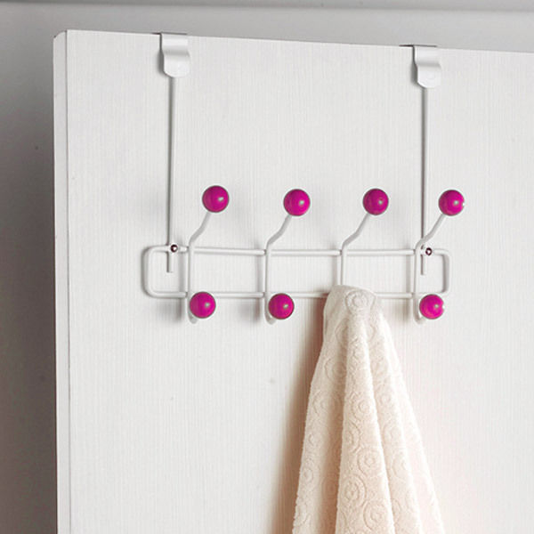 Patère porte-manteau de porte "Quadra" Rose